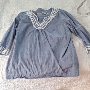 Boden UK 22 US 18 Blue White Shirt
